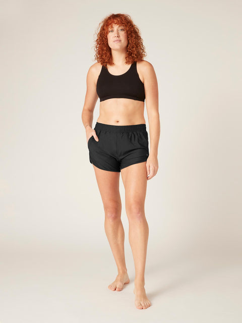 Recycled Active Running Short Moderate-Heavy Black |ModelName: Brielle 10/S
