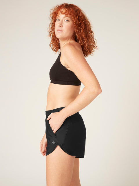 Recycled Active Running Short Moderate-Heavy Black |ModelName: Brielle 10/S