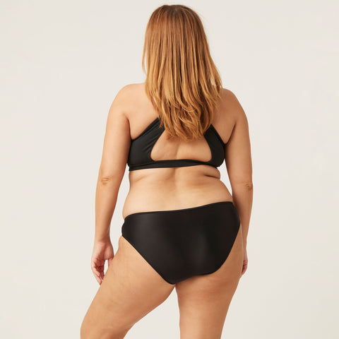 Modibodi Recycled Swimwear Bikini Brief Black Light-Moderate |ModelName:Mercy 14/L