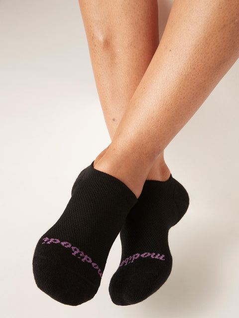 Modibodi Sweat-proof Sock Black/Purple|ModelName: Socks