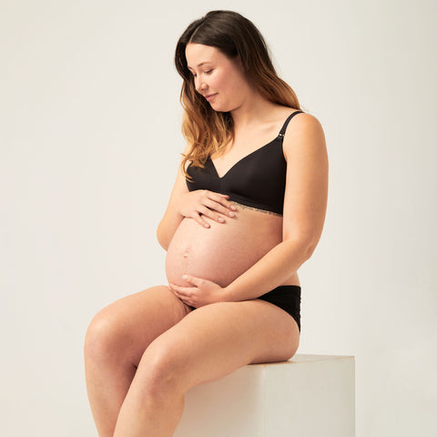 Modibodi Maternity Breastfeeding Bra Black Leak-Proof |ModelName:Mady 10C-DD