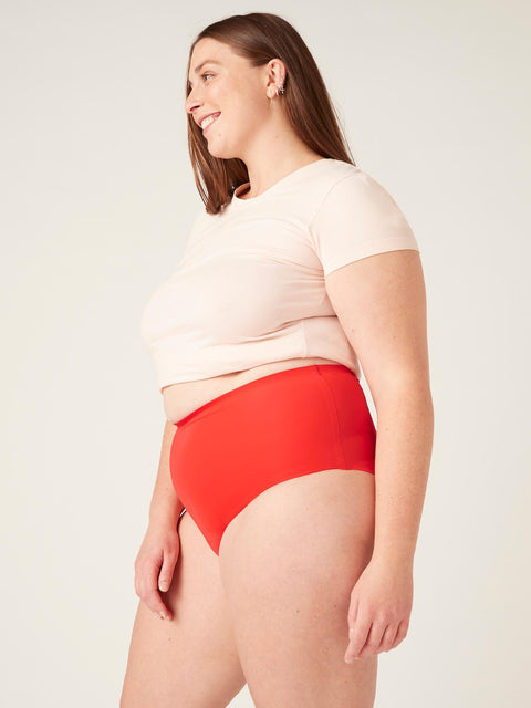 Recycled Seamfree Full Brief Heavy-Overnight Waratah Red |ModelName: Beatrice 16/XL