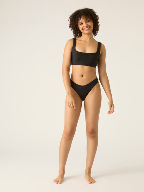 Modibodi Recycled Swimwear Brazilian Brief Black|ModelName:Crystal 8/XS