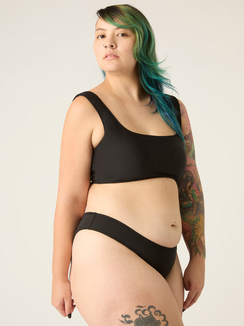 Modibodi Recycled Swimwear Brazilian Brief Black|ModelName:Gabby 16/XL