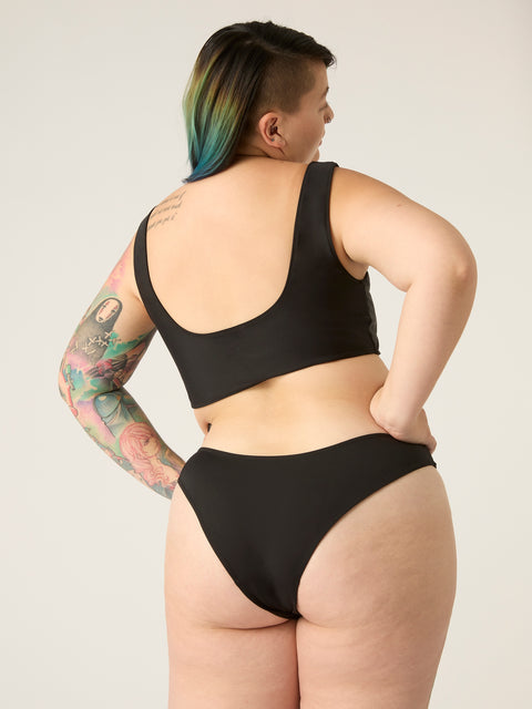 Modibodi Recycled Swimwear Brazilian Brief Black|ModelName:Gabby 16/XL
