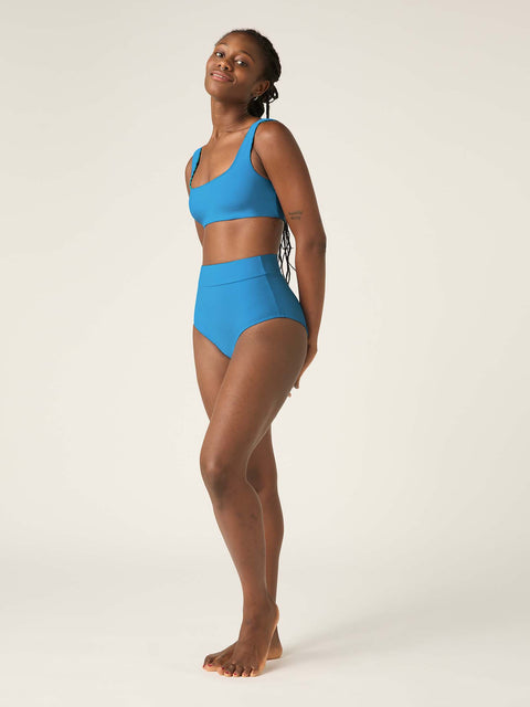 Swimwear Recycled Hi Waist Bikini Brief Light-Moderate Oasis Blue |ModelName: Amy 10/S