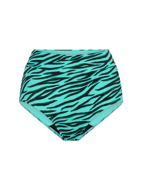 Swimwear Recycled Hi Waist Bikini Brief Light-Moderate Party Animal Green |ModelName: Maddy 16/XL