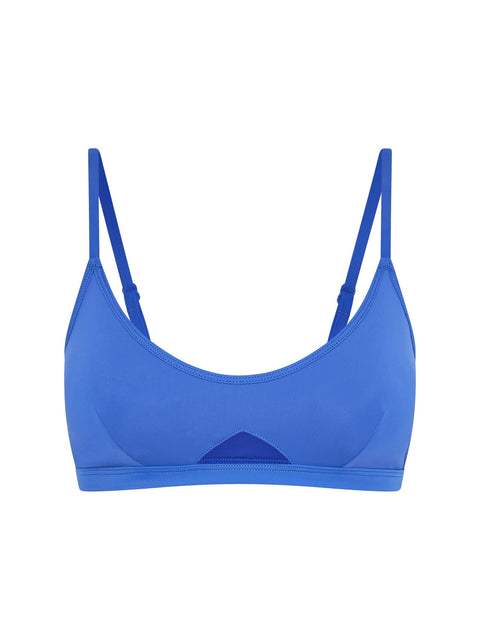 Recycled Swimwear Keyhole Crop Top Cobalt Blue |ModelName: Poppy 10/S