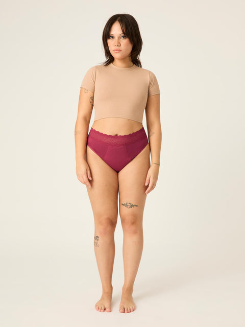 Sensual Hi-Waist Bikini Maxi Garnet|ModelName: Calmell 12/M