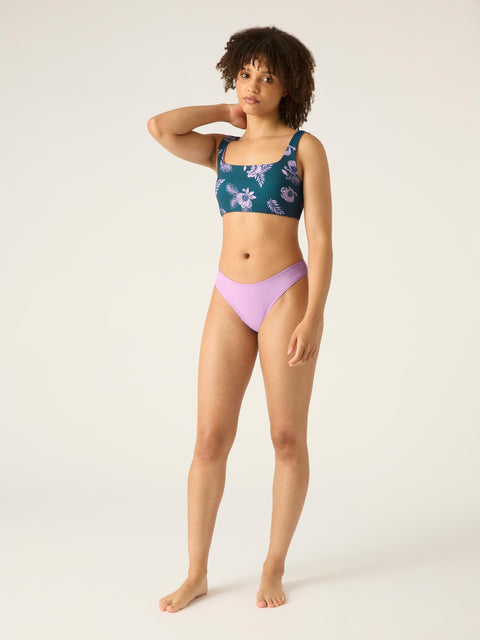 Modibodi Recycled Swimwear Brazilian Brief Lilac|ModelName: Crystal 8/XS