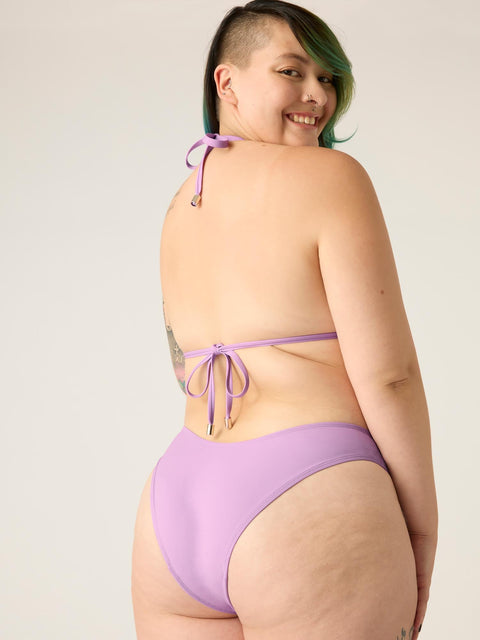 Modibodi Recycled Swimwear Brazilian Brief Lilac|ModelName: Gabby 16/XL