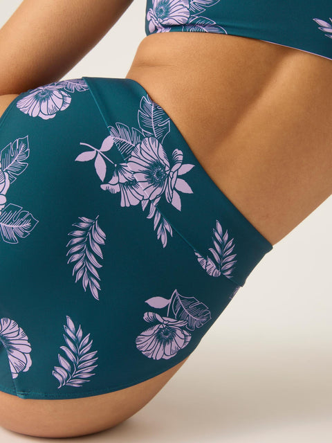 Modibodi Swimwear Hi-Waist Bikini Midnight Tropic Print Light-Moderate |ModelName: Crystal 8/XS