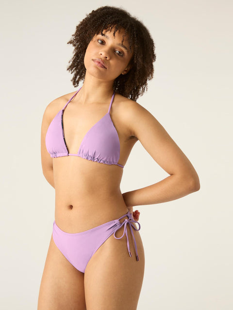 Reversible Swimwear Triangle Top Midnight Tropic Print / Lavender |ModelName: Crystal 8/XS