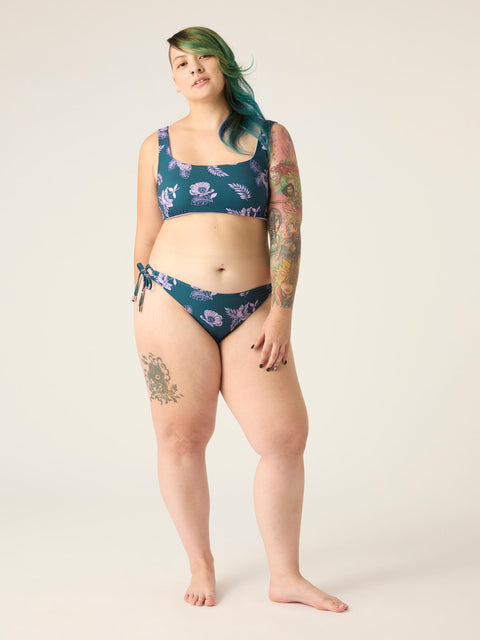 Modibodi Swimwear Tie Side Bikini Brief Midnight Tropic Print |ModelName: Gabby 16/XL
