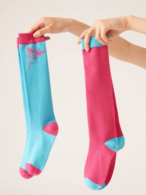 Teen Organic Cotton Socks 2 Pack Busy Bee Multi|ModelName:Socks