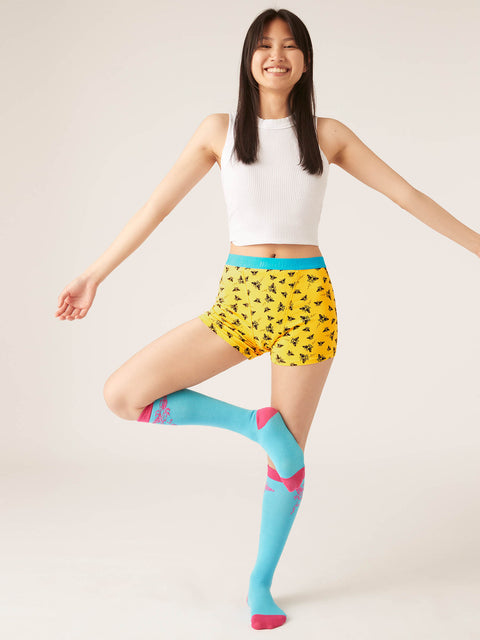 Teen Organic Cotton Socks 2 Pack Busy Bee Multi|ModelName:Socks