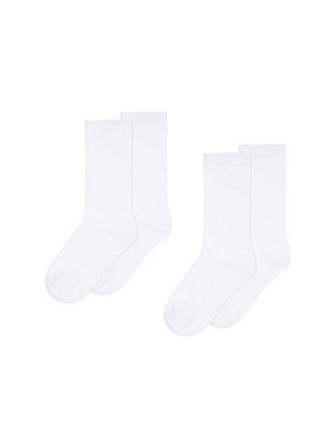 Modibodi Teen Organic Cotton Crew Sock 2 Pack White|ModelName:Socks