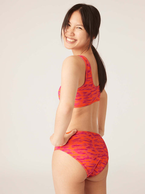 Teen Recycled Swimwear Bikini Brief Light Moderate Mauritius Orange |ModelName: Nonni Youth 14-16