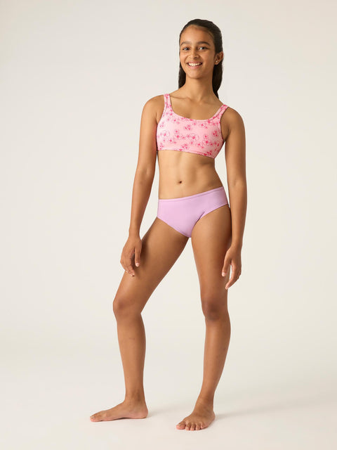 Modibodi Swimwear Bikini Brief Light-Moderate Lilac  |ModelName: Mahika Youth Y8-10
